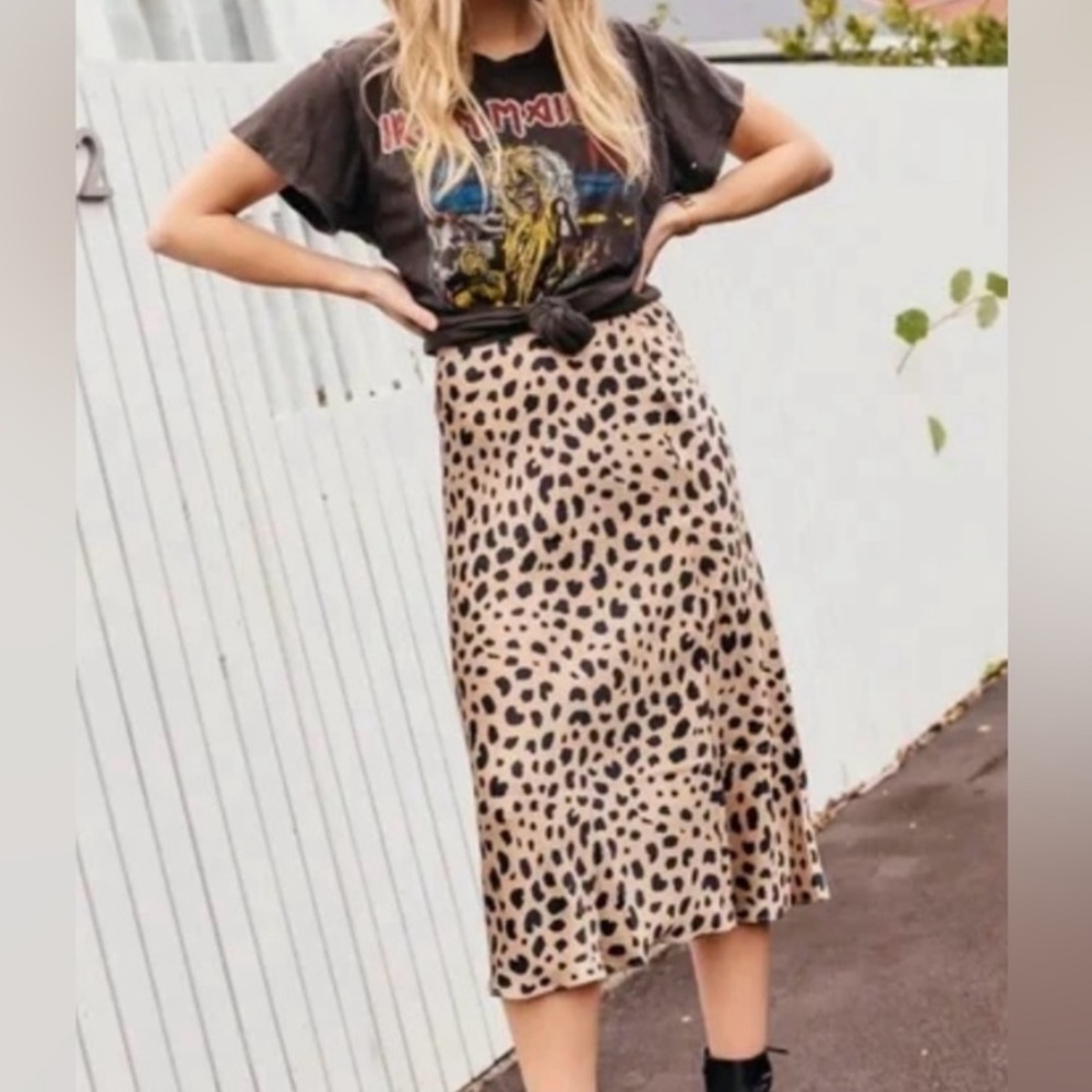 Realisation Par‎ Silk Leopard Print Naomi Skirt Wild Things XL